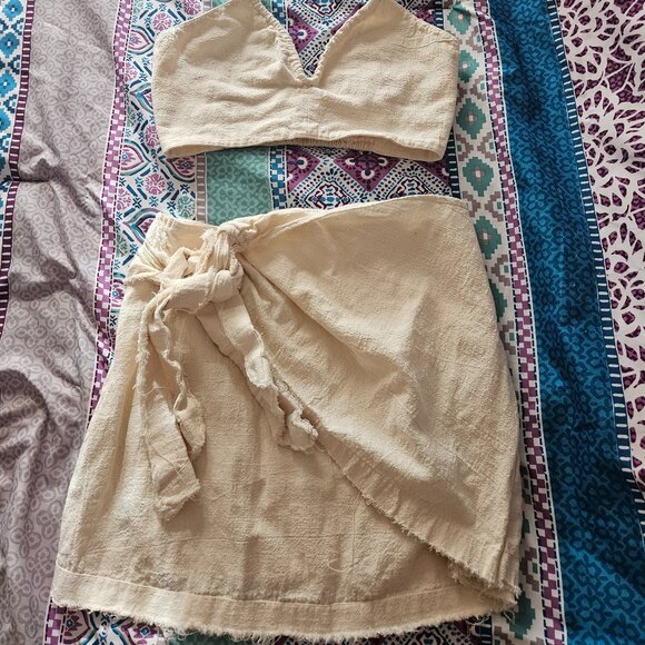 Linen size small junior girls skirt and bando set - Picture 1 of 11